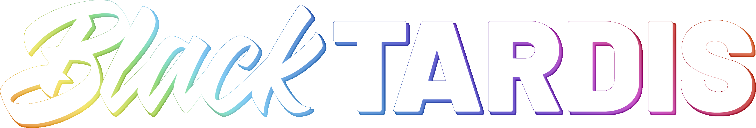 Black TARDIS Text Logo